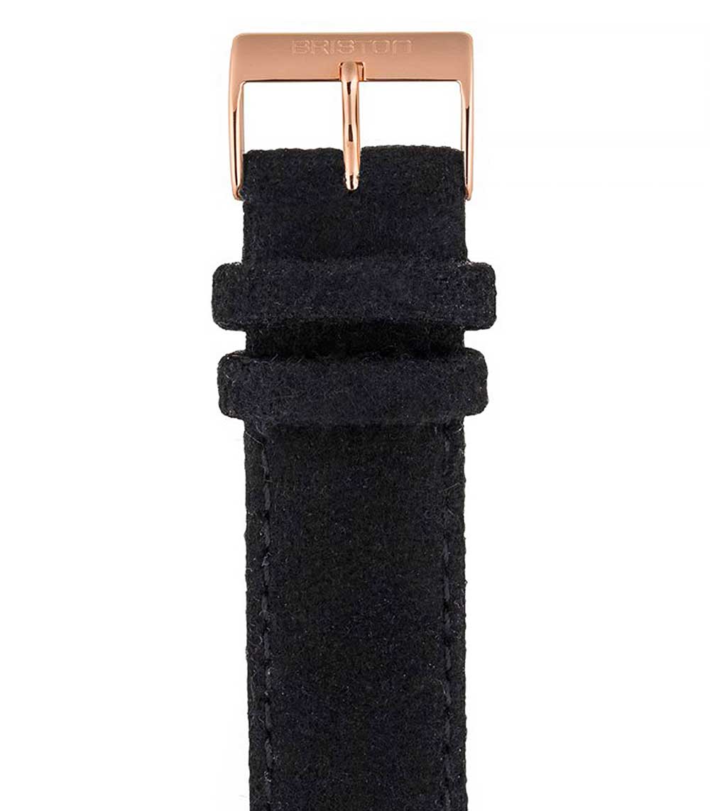 Bracelet de montre interchangeable flanelle noir/or rose Briston