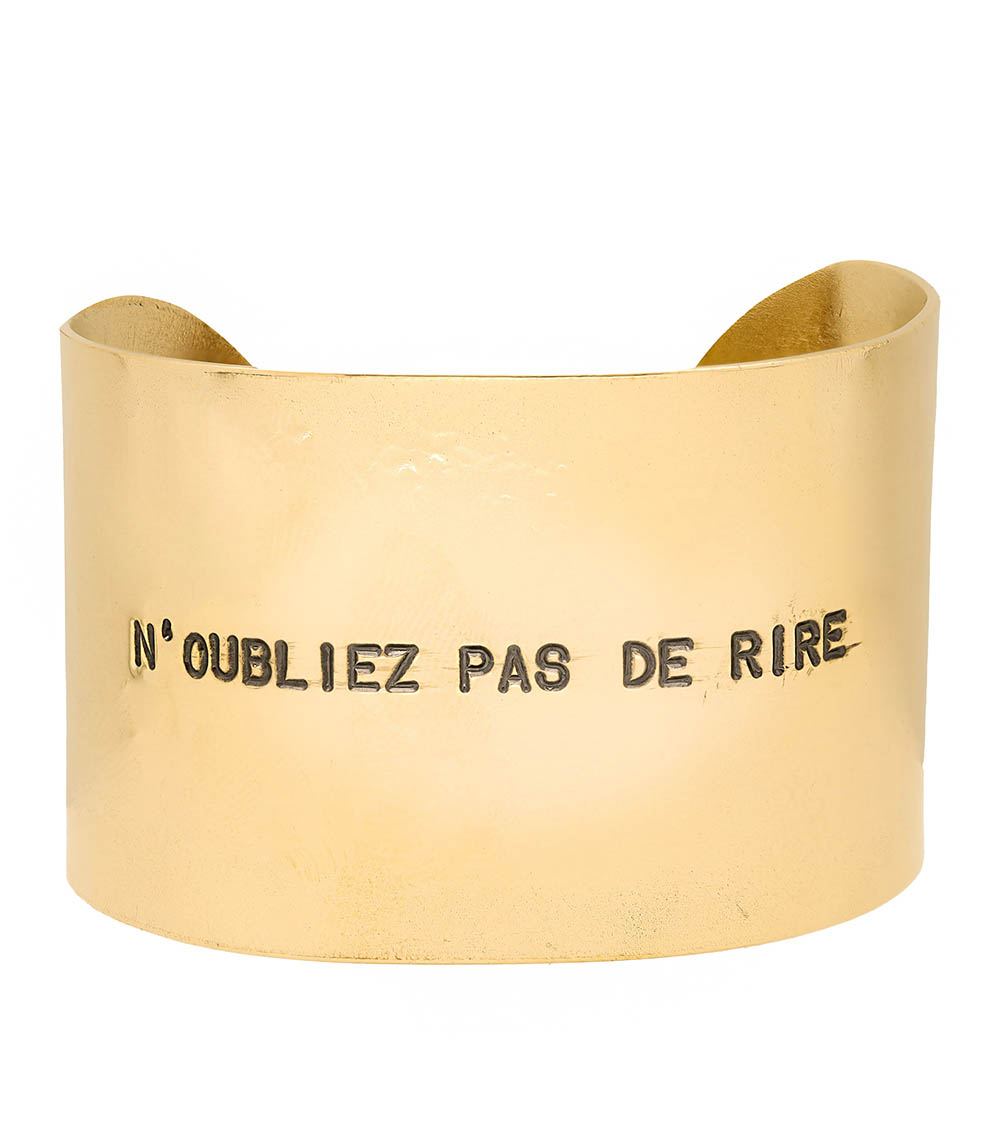 Don't Forget to Laugh engraved cuff Atelier 7|12