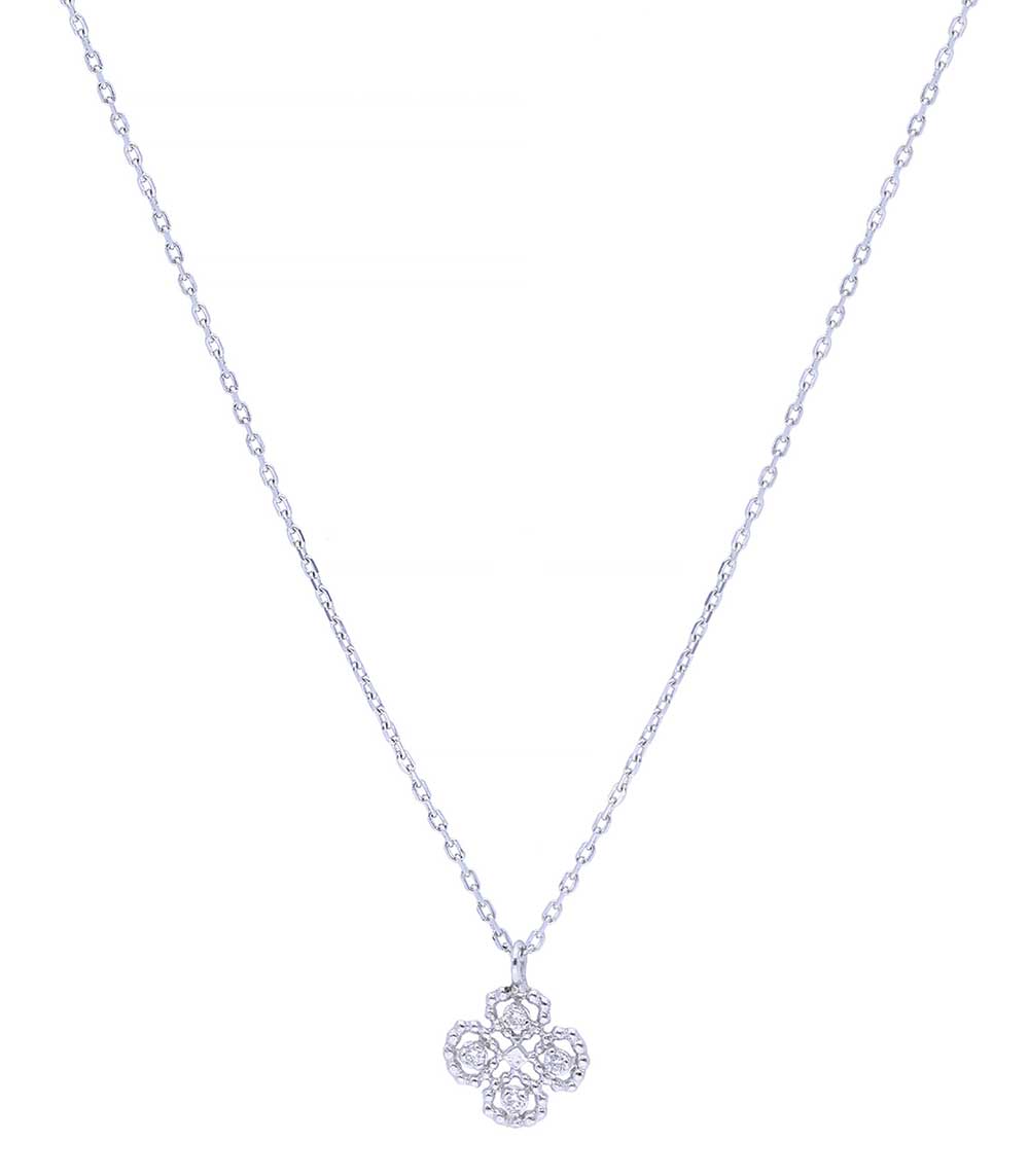 collier trefle diamant