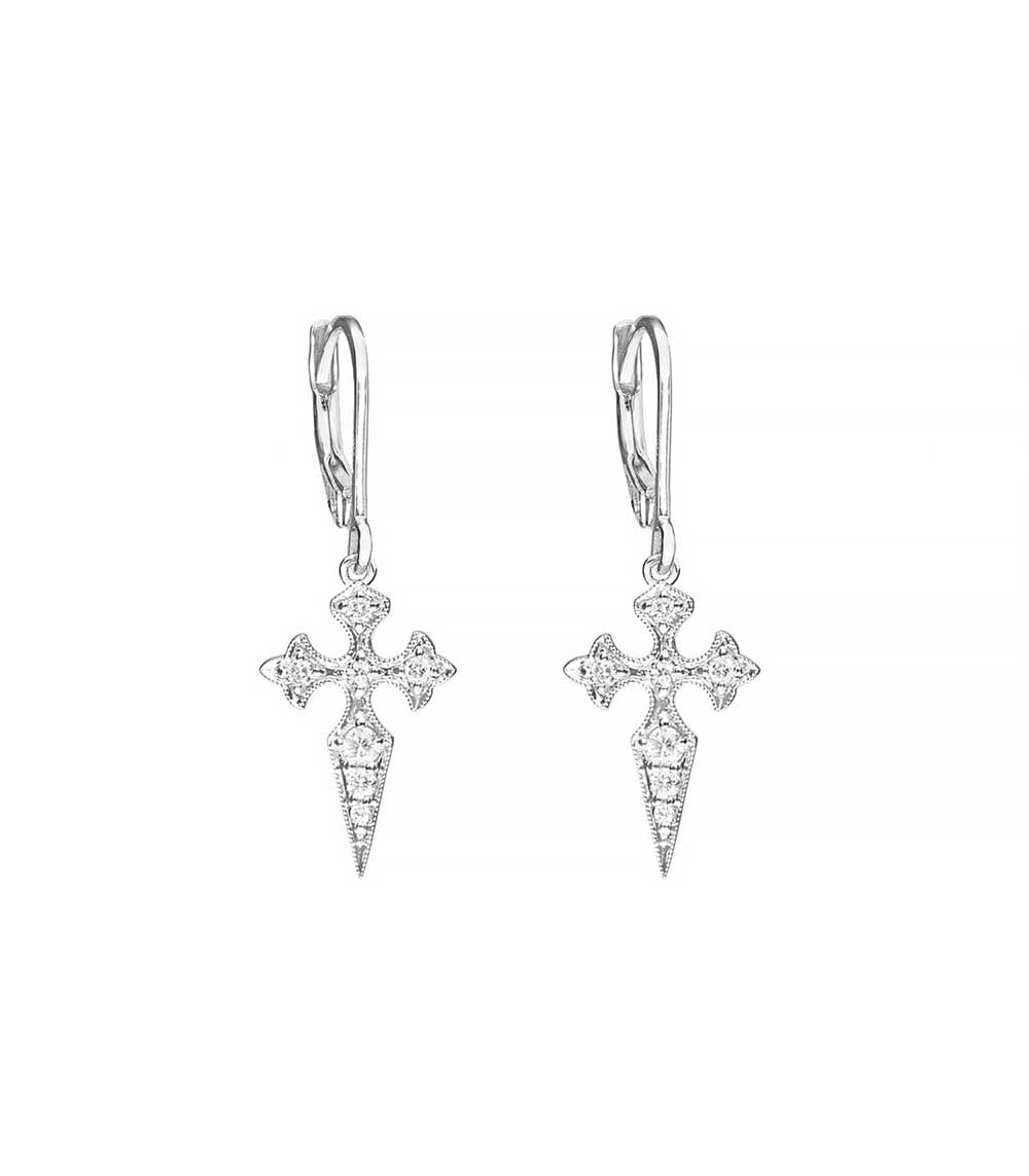 Boucles Blood diamonds or blanc Stone Paris