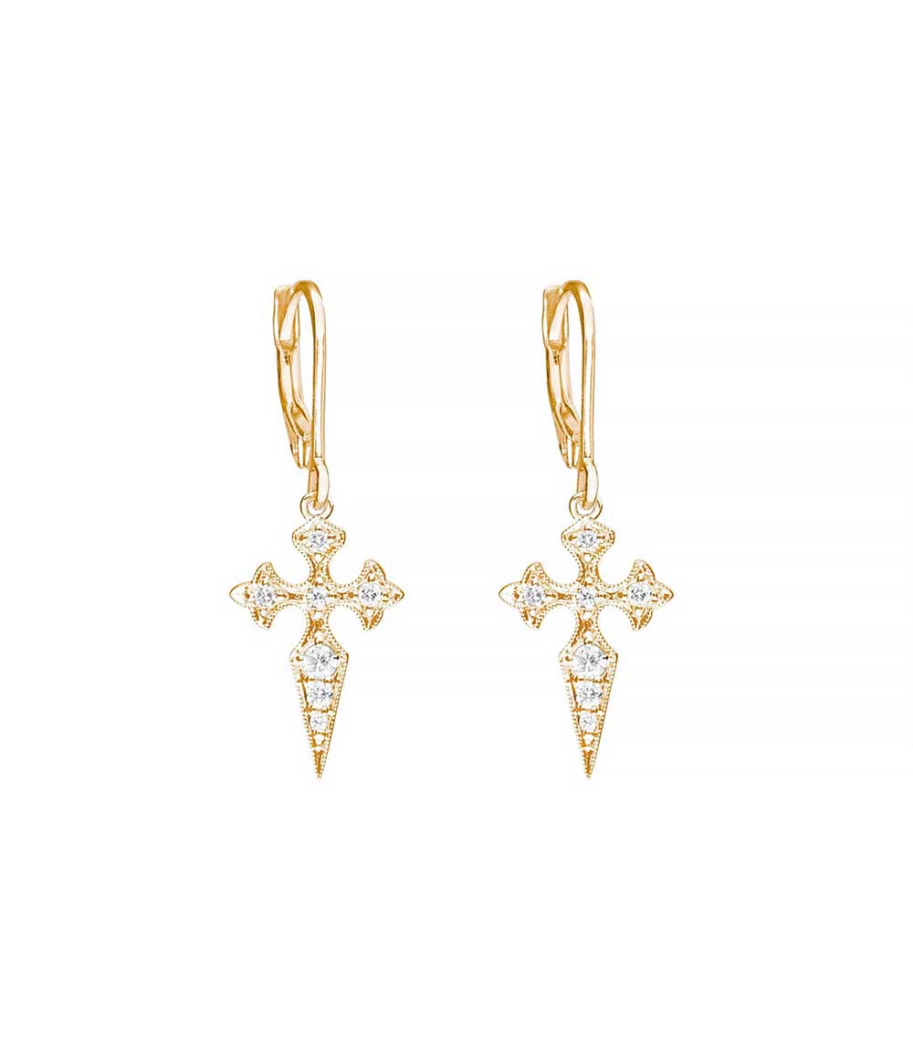 Blood Diamonds yellow gold earrings Stone Paris