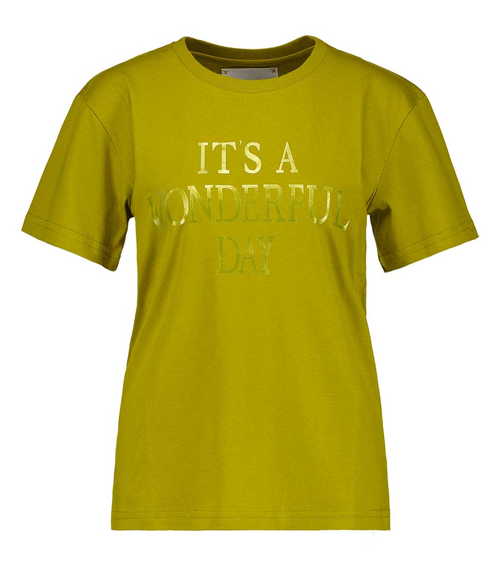 Tee-shirt It's Wonderful Day, jaune Alberta Ferretti