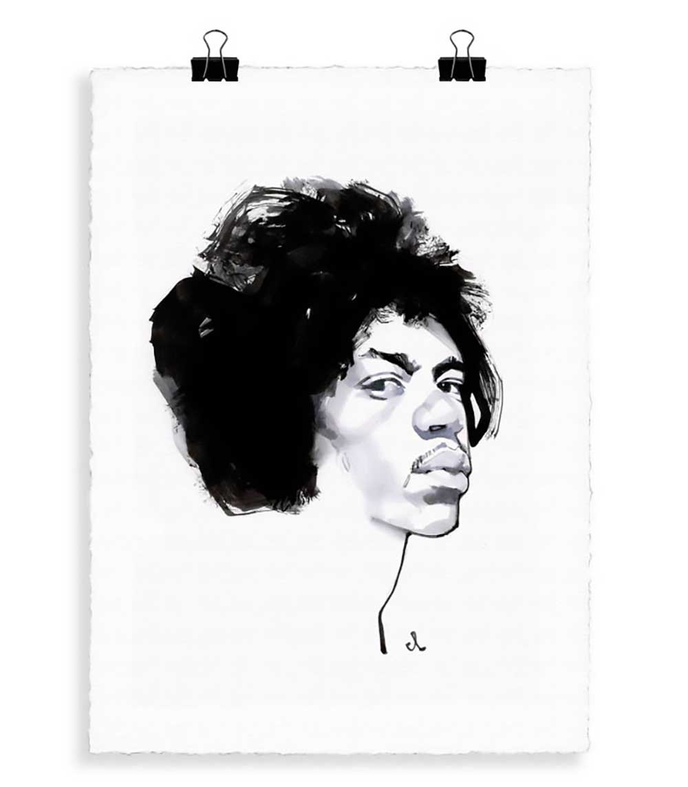 Portrait J3 Jimi Hendrix 56 x 76 cm Image Republic