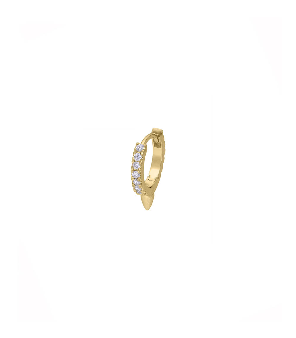 Mini creole earring with yellow gold and diamonds Feidt Paris