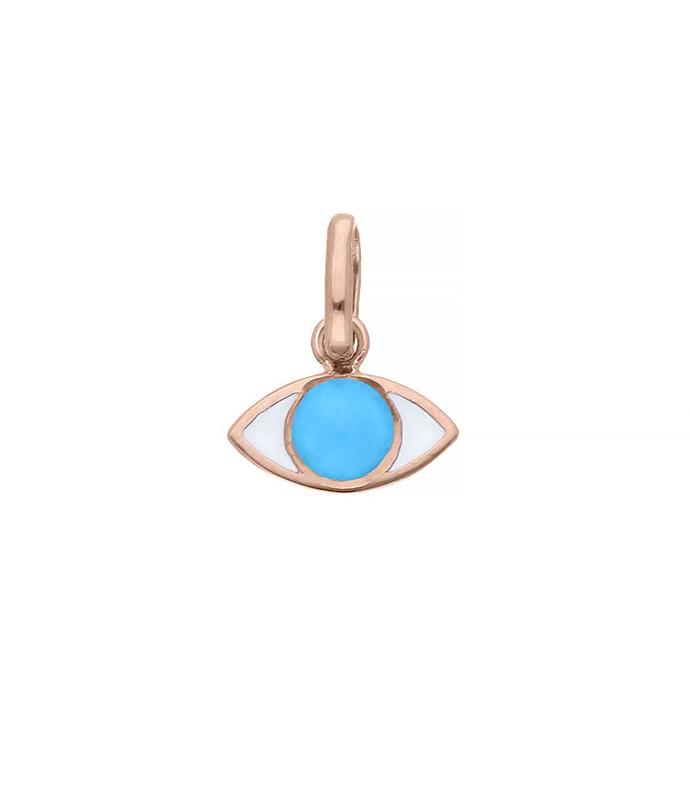 Rose gold, resin and turquoise eye pendant Gigi Clozeau