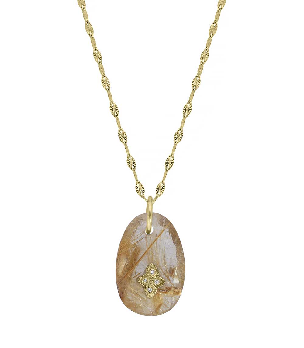 Gaia necklace n°1 Rutile Quartz Pascale Monvoisin