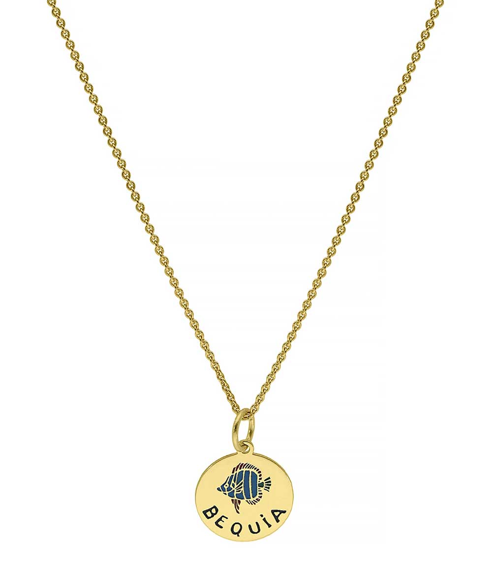 Médaille Bequia sur lien et chaine Par Coeur