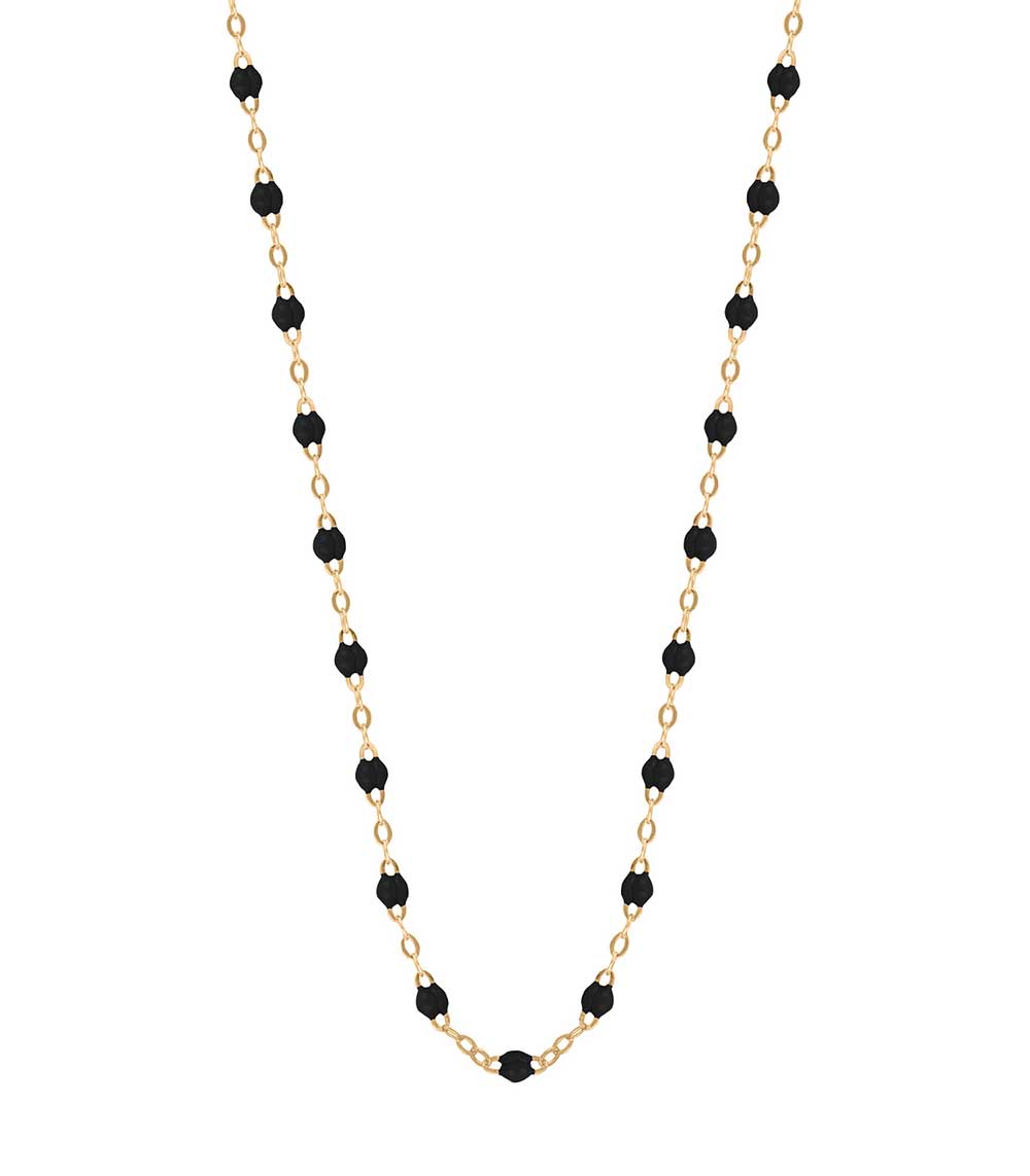 Necklace yellow gold and resin beads 50 cm Gigi Clozeau