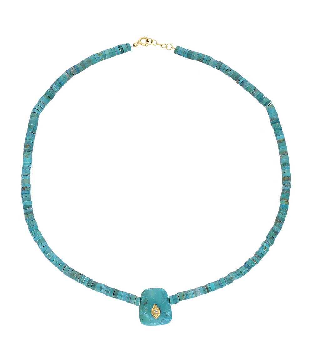 Taylor necklace no. 2 Turquoise Pascale Monvoisin