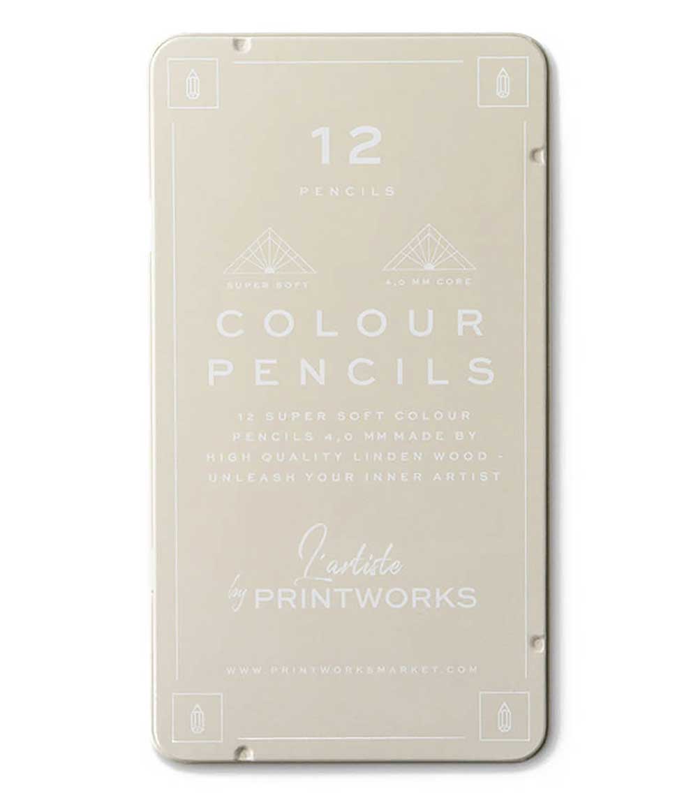 12 crayons de couleur classiques Printworks