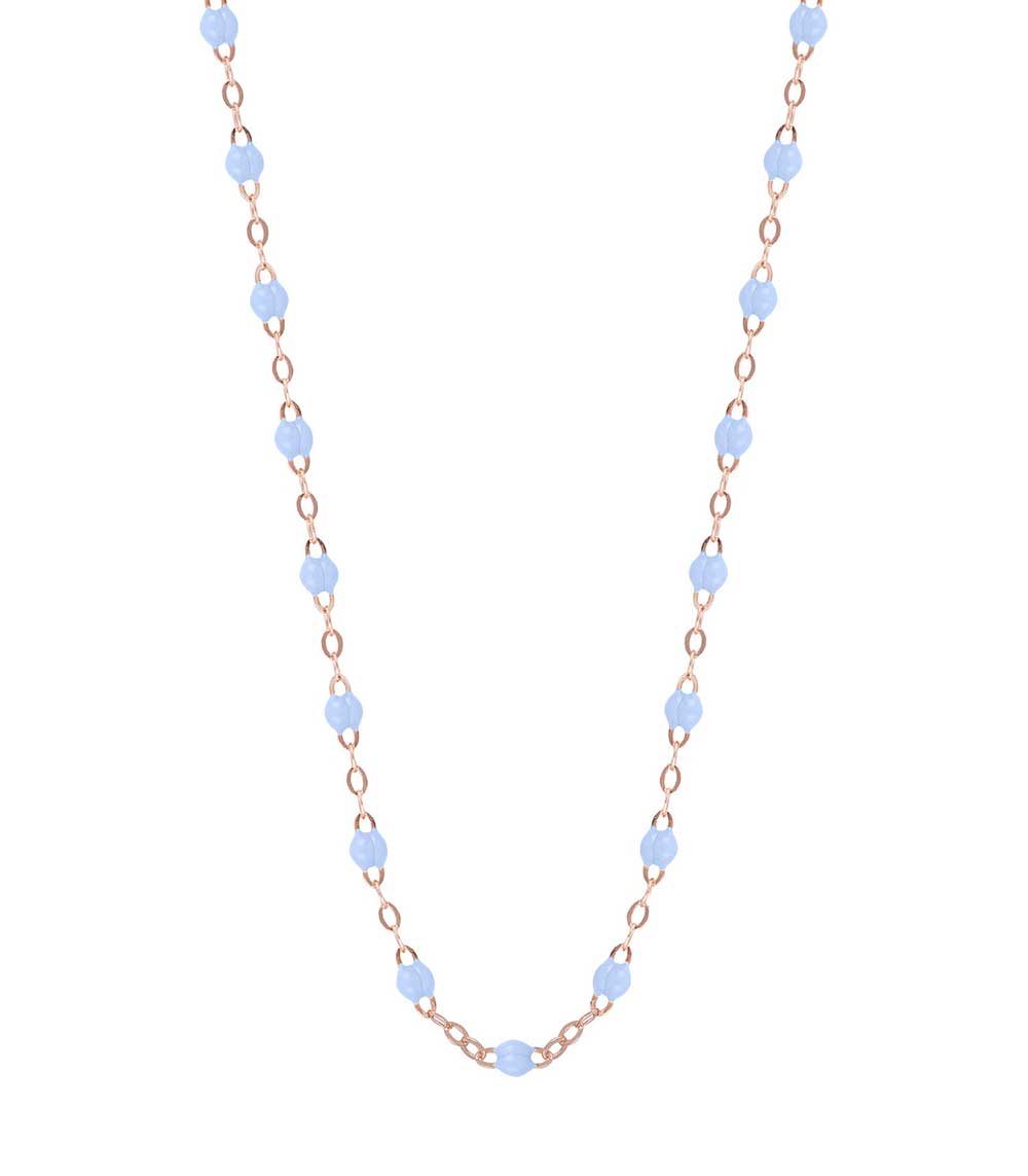 Rose gold and resin beads necklace 50 cm Gigi Clozeau
