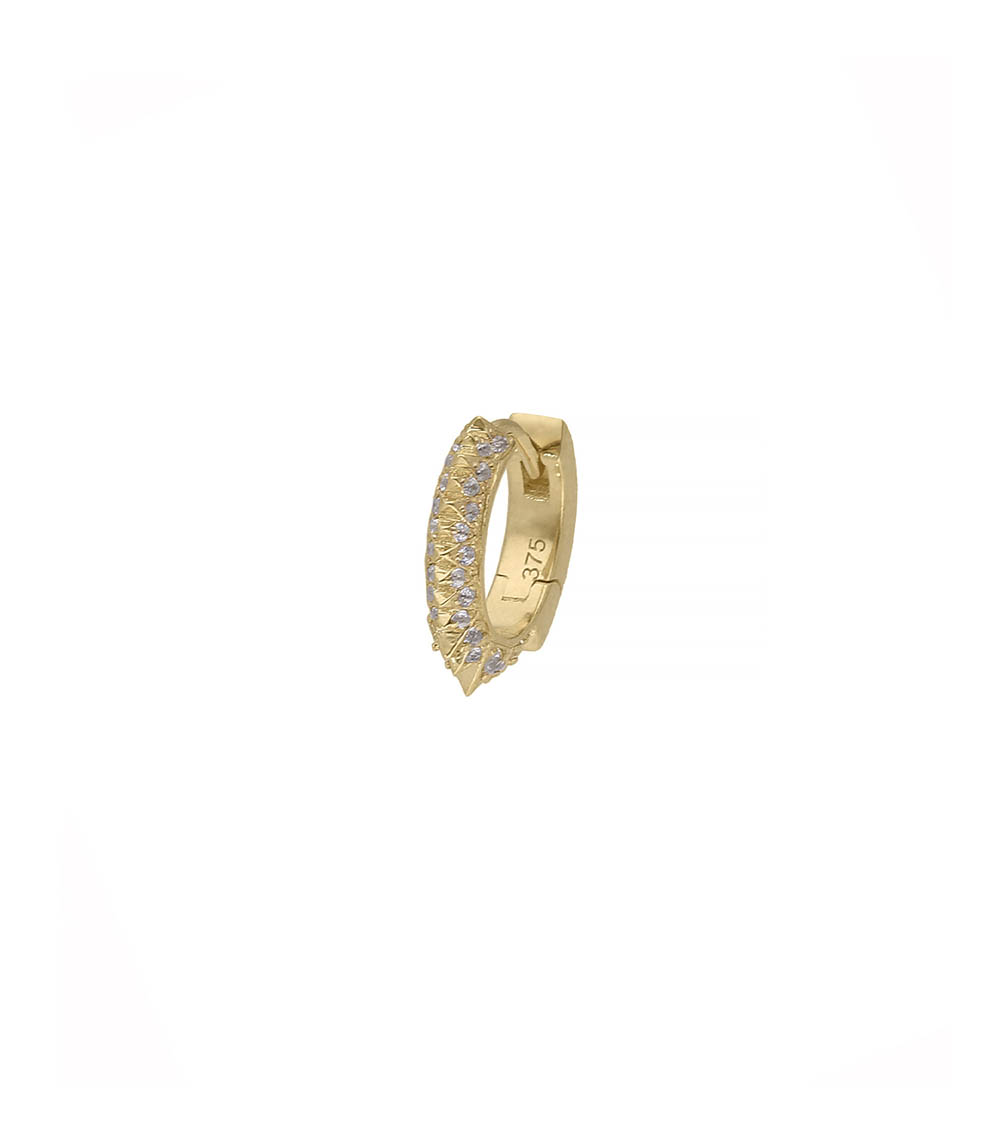 Mini creole multi-picks yellow gold and diamonds Feidt Paris