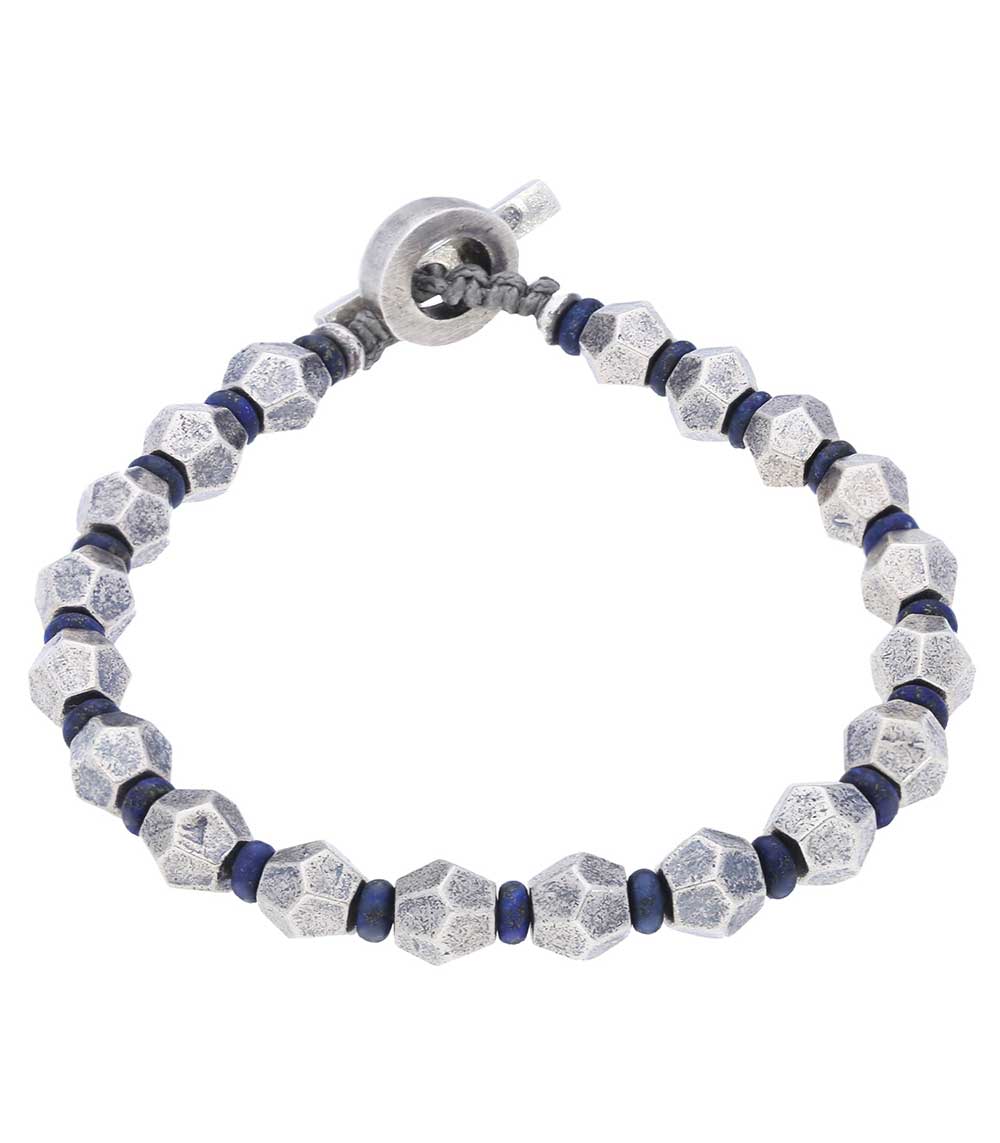 Bracelet Axiom à perles géométriques et lapislazuli M.Cohen by Maor
