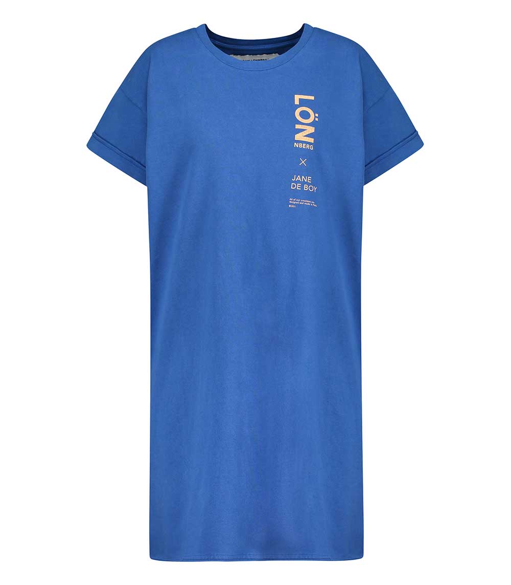 Robe tee-shirt Abby bleue x Jane de Boy Margaux Lonnberg