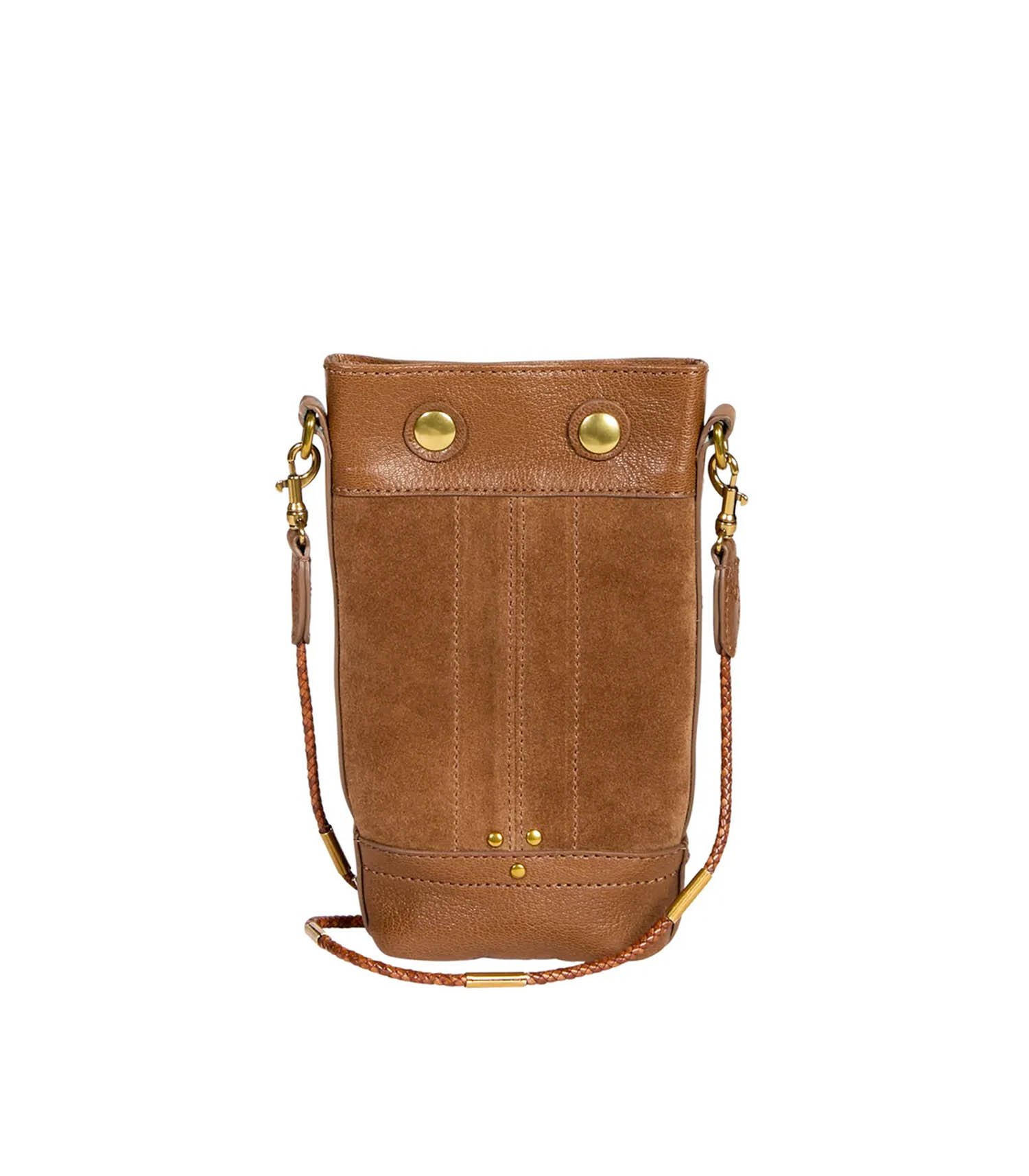 L'Indispensable Bronze - sac bandoulière en cuir doré femme