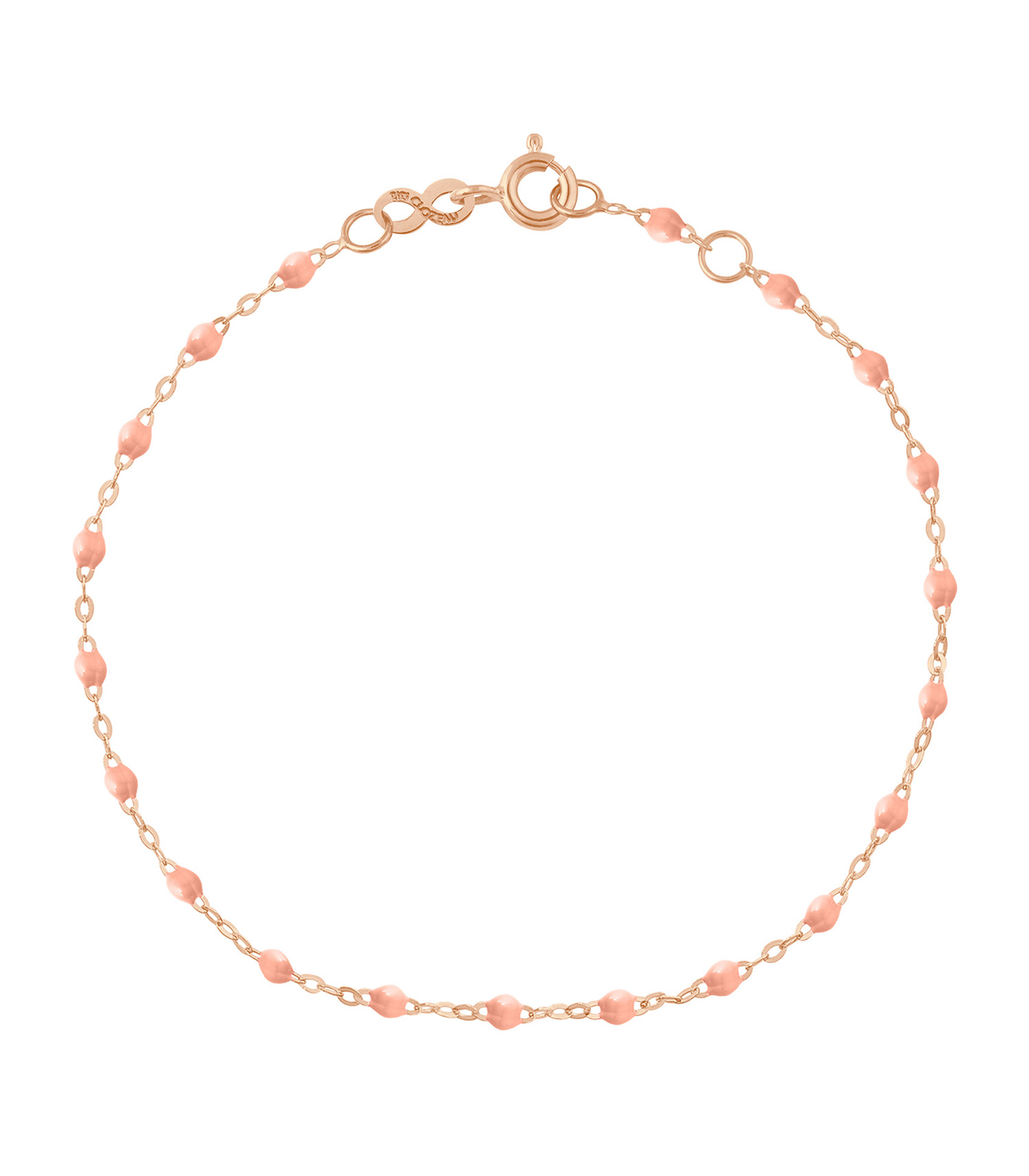 Bracelet Perles Résine Rose Et Acier Inoxydable Doré - Fait Main 16cm - Neuf étiqueté - Fille