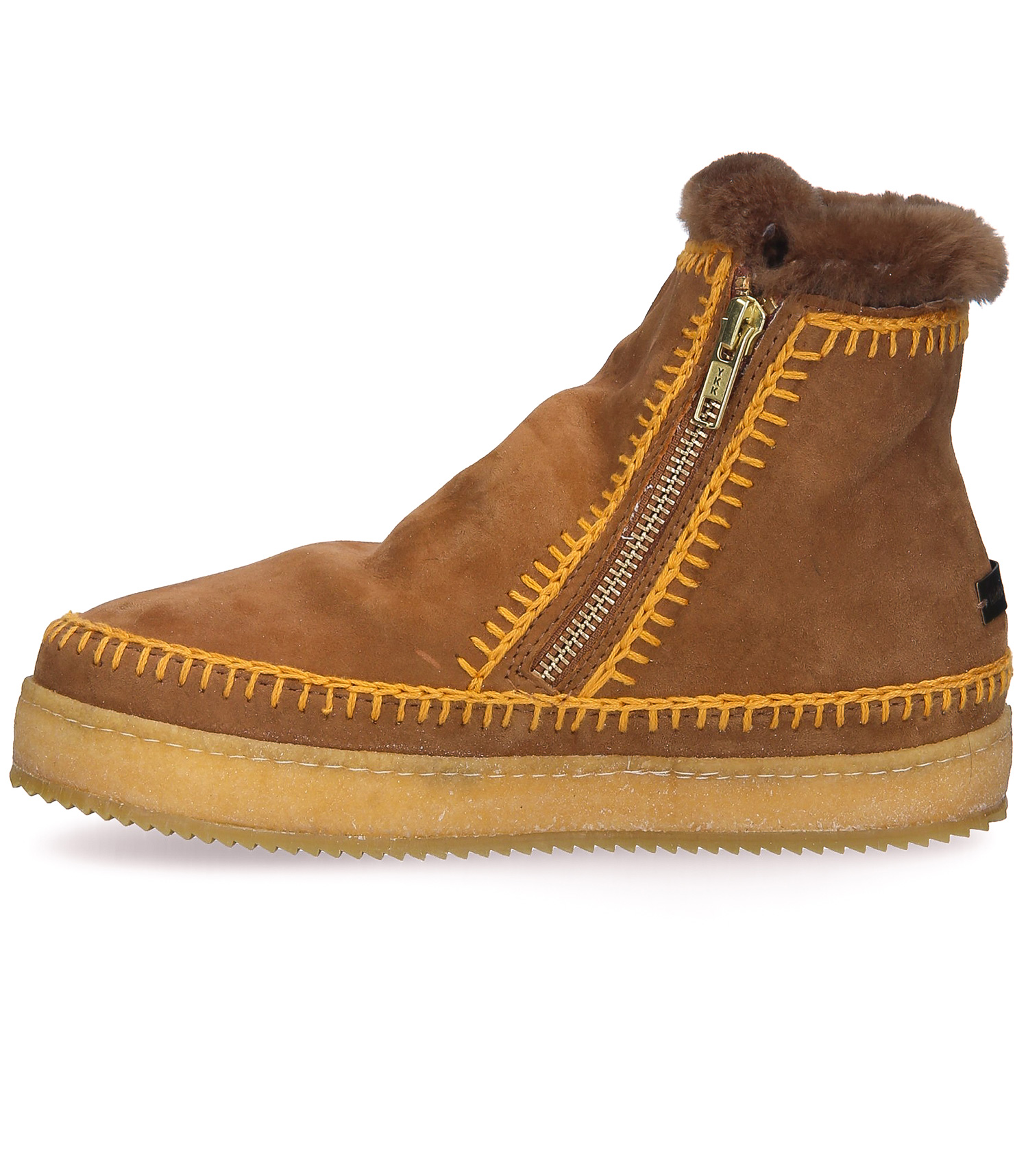 Boots Setsu Crochet Mustard Suede laidback london - Jane de Boy