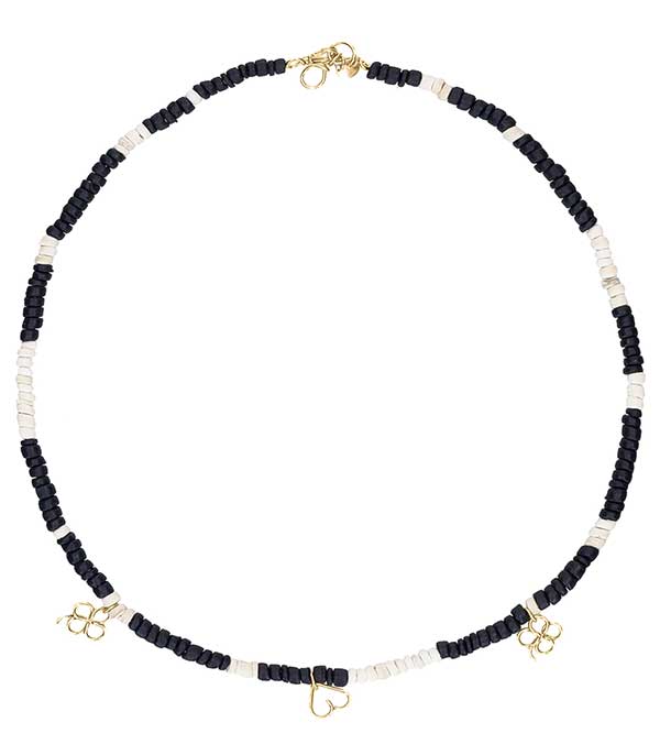Collier Talisman 3 Charms Noir Atelier Paulin