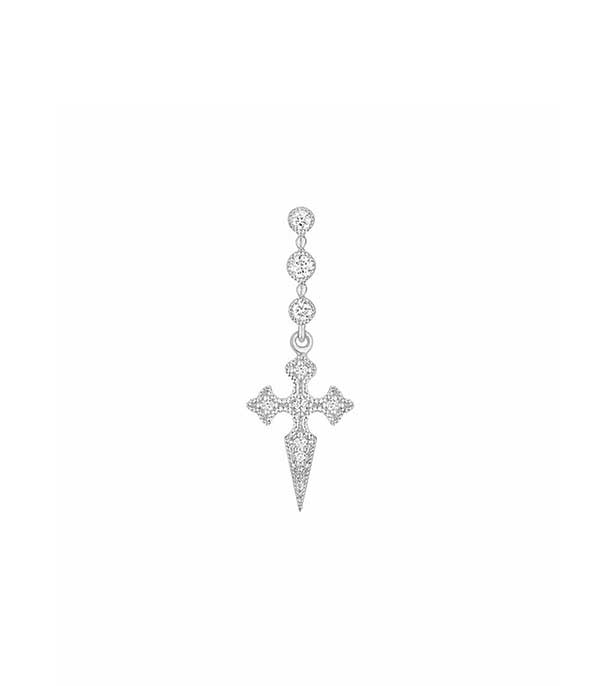 Boucle d'oreille Blood Diamonds or blanc et diamants Stone Paris