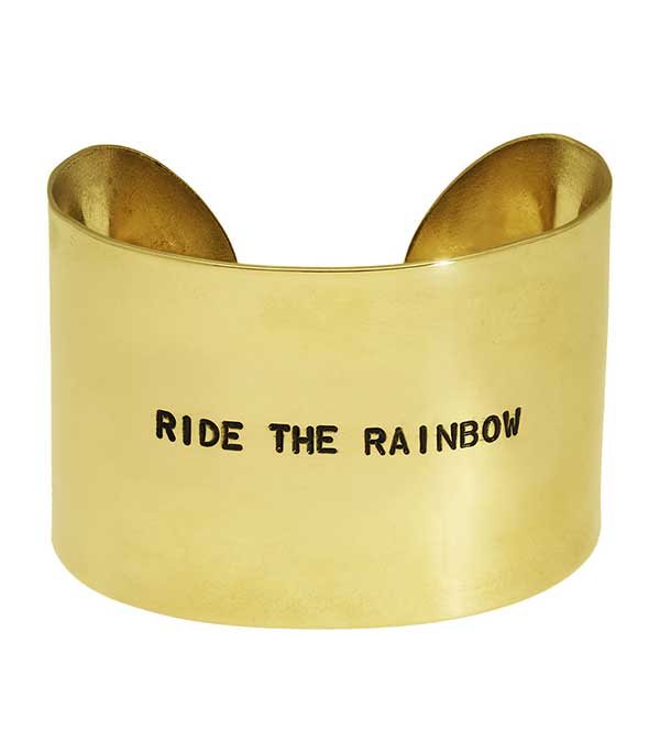 Manchette en laiton gravée Ride The Rainbow Atelier 7|12