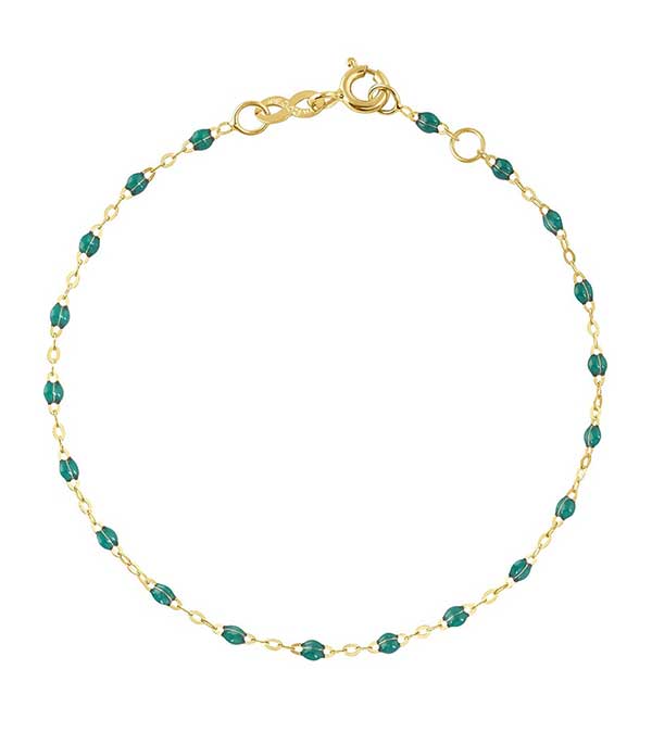 Bracelet Or jaune et Perles de résine 15 cm Gigi Clozeau