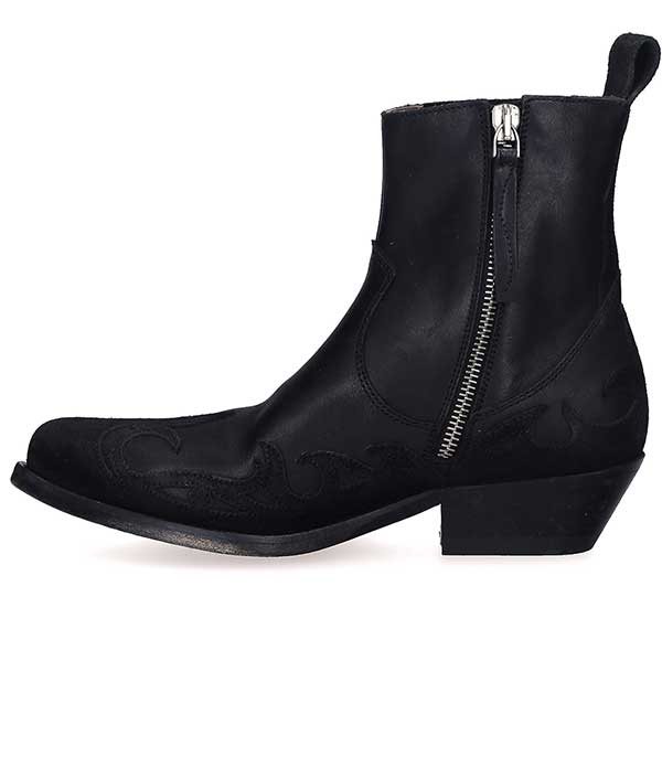 Boots Santiago en cuir noir Golden Goose