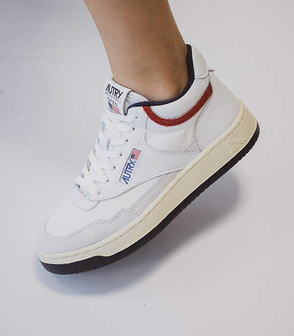 Sneakers Open Mid Cut White/USA Autry
