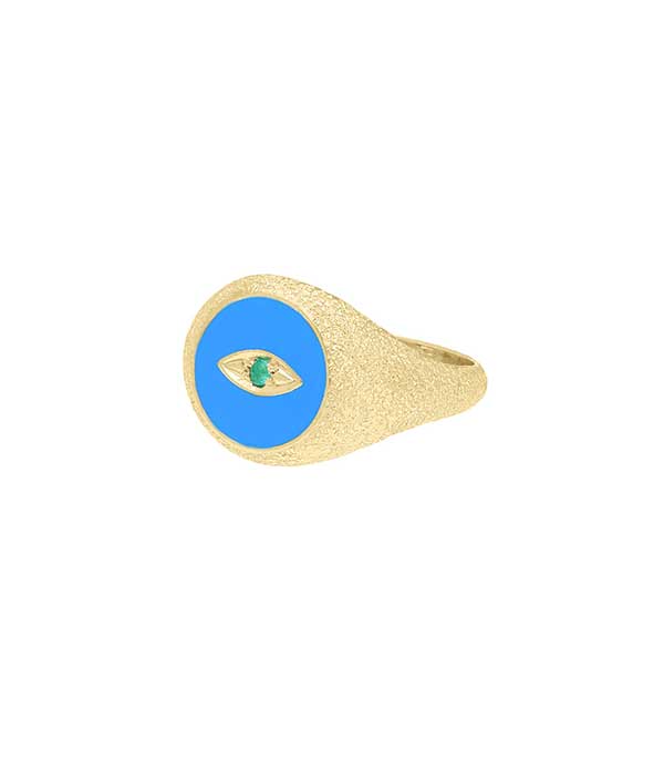 Bague Oeil Ibiza or jaune et résine colorée Feidt Paris