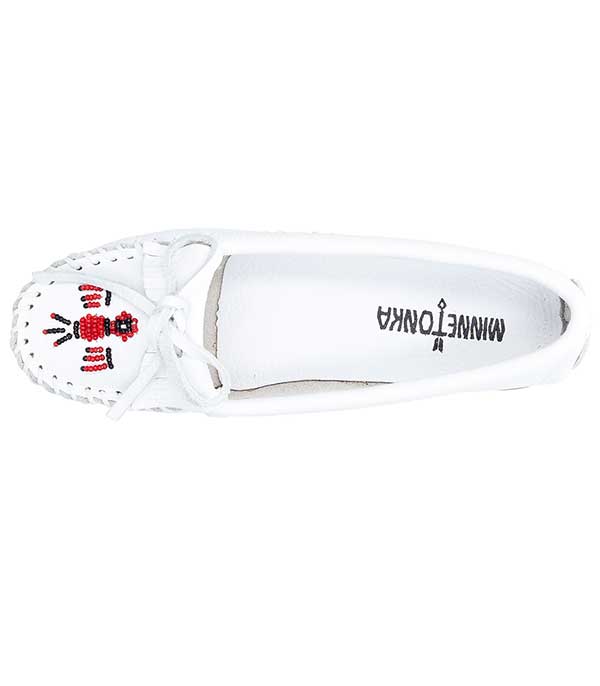 Mocassins Thunderbird II White Smooth Minnetonka