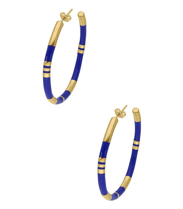 Positano hoop earrings with Lapis stripes Aurélie Bidermann