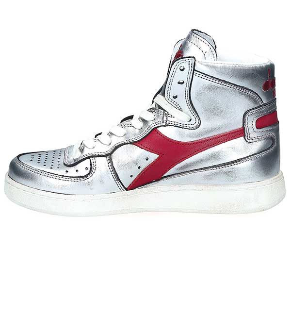 Baskets Heritage MI Used Silver Red Diadora