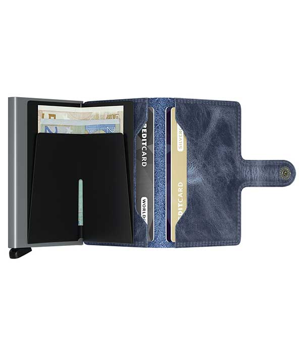 Vintage Blue Miniwallet Card Case Secrid