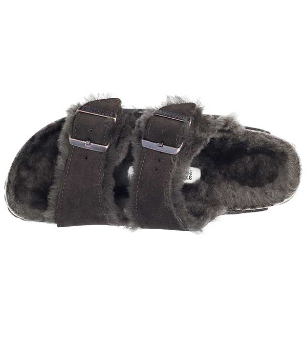 Sandales Shearling Arizona Mocca Étroite Birkenstock