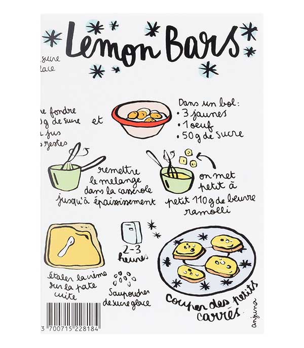 Lemon Bars Recipe Card Anjuna Boutan Image Republic