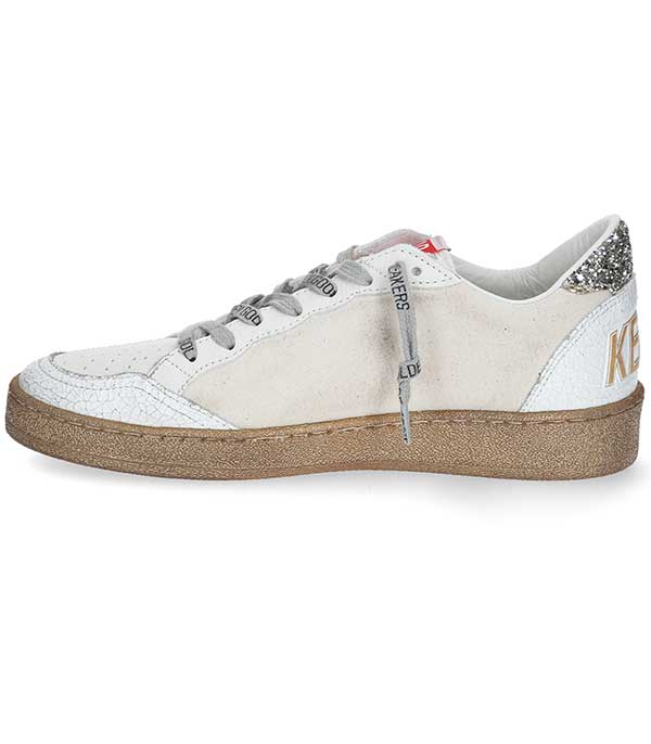 Baskets Ball-Star Suédé Beige Étoile Dorée Golden Goose