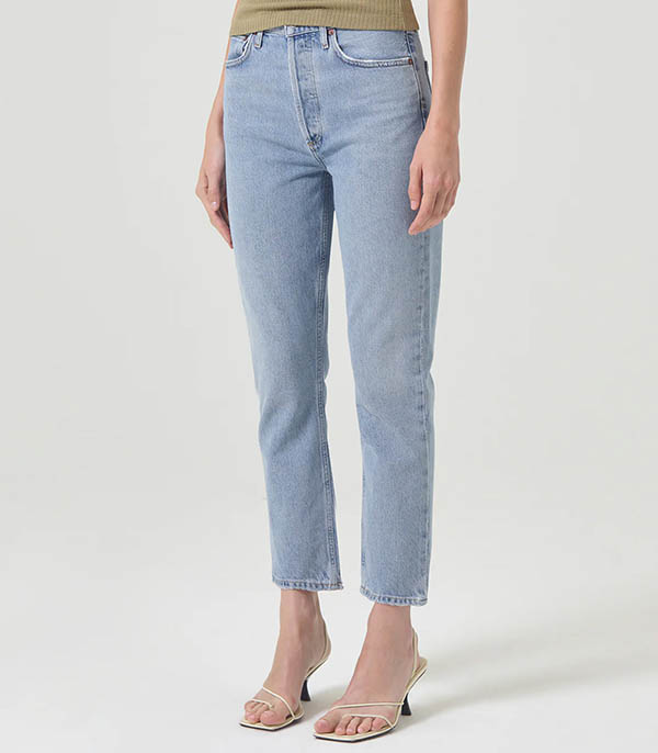 High Rise Cropped Jeans Riley Dimension AGOLDE