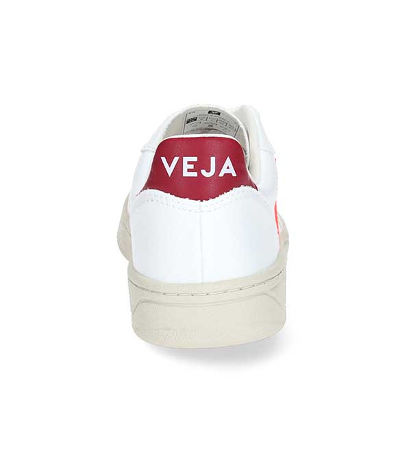 Baskets V-10 CWL White/Orange-Fluo/Marsala Veja