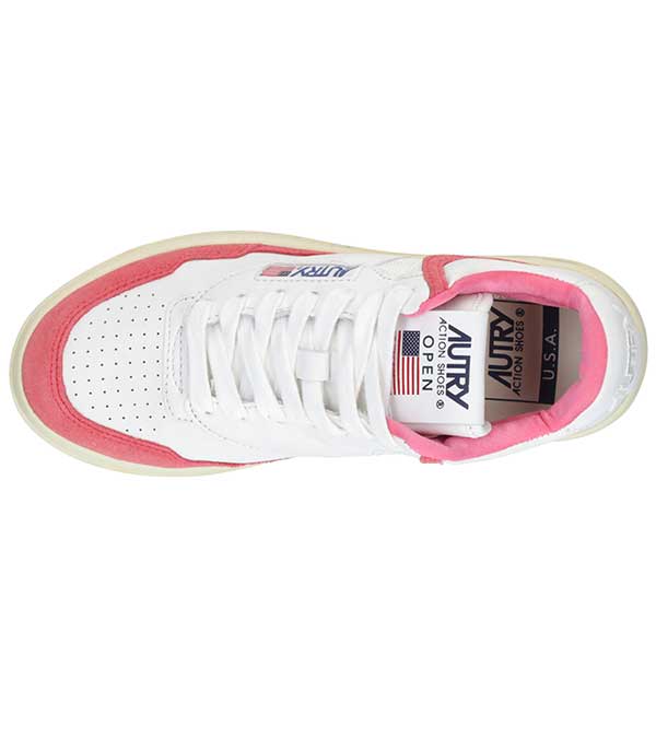 Baskets Medalist Open Mid White/Pink Autry