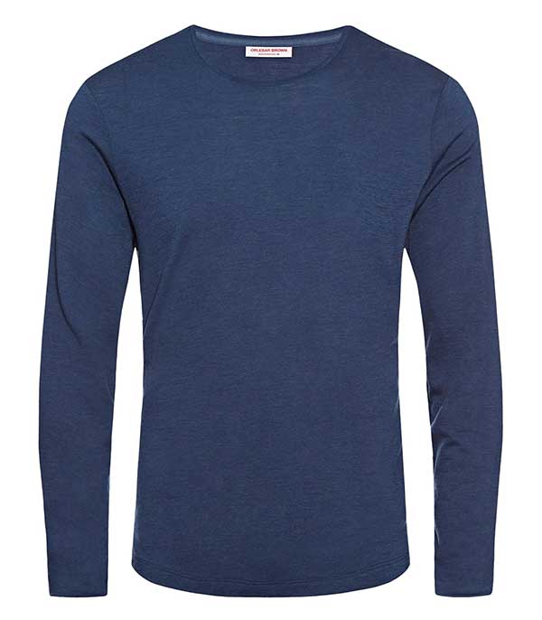 Tee-shirt OB-T LS Merino Classic Blue Orlebar Brown