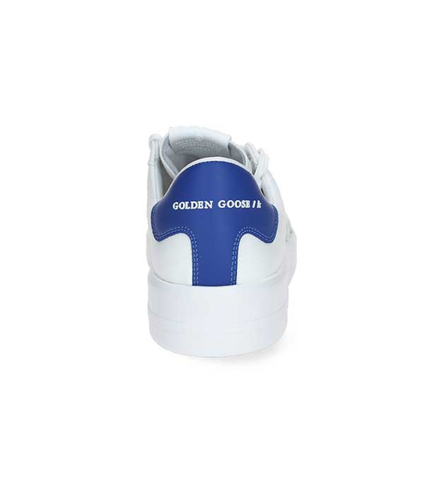 Sneakers Purestar homme Cuir Blanc Patch Bleu Golden Goose