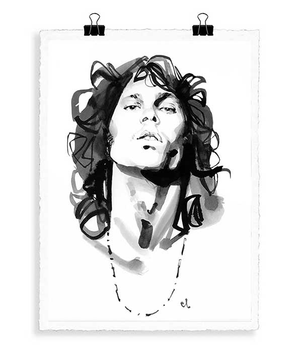 Affiche Portrait M7 Jim Morrison Noir&Blanc 56 x 76 cm Image Republic