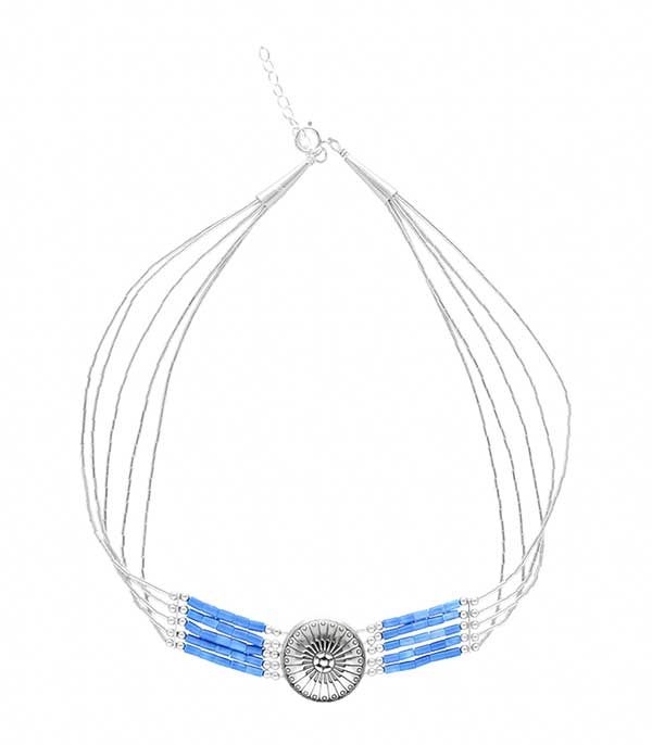 5-row Navajo necklace and conchas Harpo