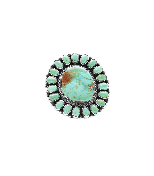 Bague Navajo Sunface Turquoise Harpo