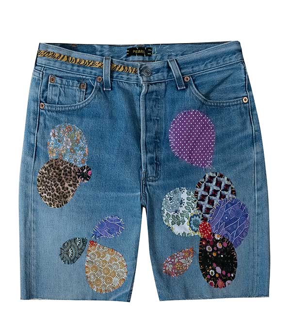 Short en jean à patchwork #3 Pearl