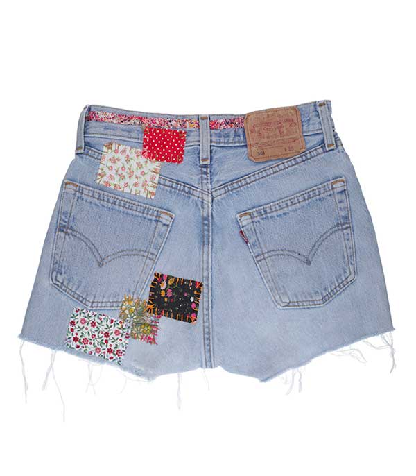 Short en jean à patchwork #5 Pearl