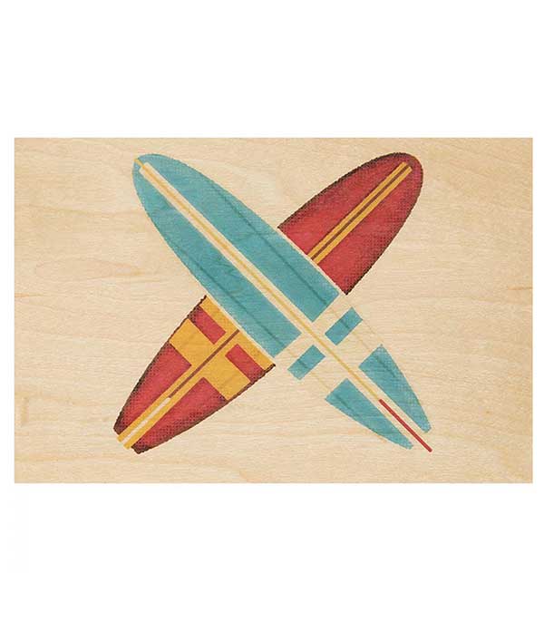 Carte postale en bois Travel Surf Woodhi