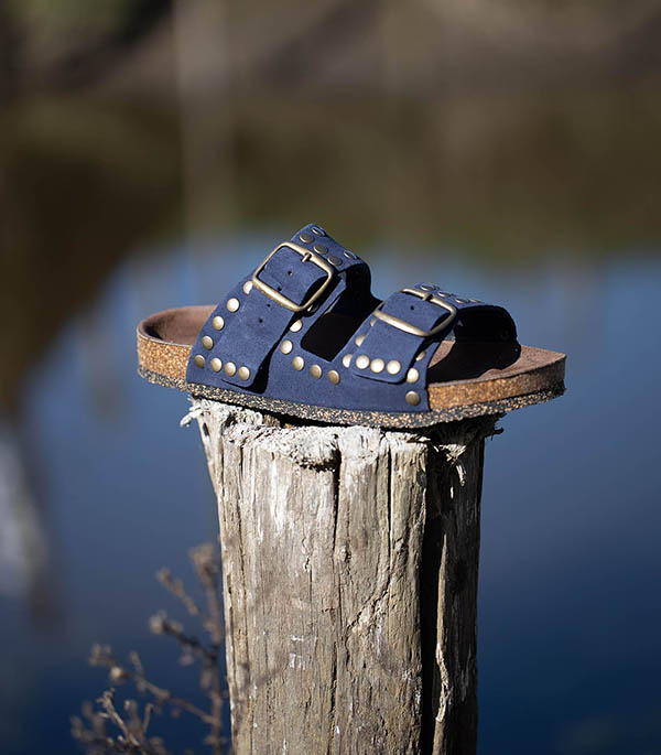 Sandales Léna Rivets Bleu Marine Bosabo