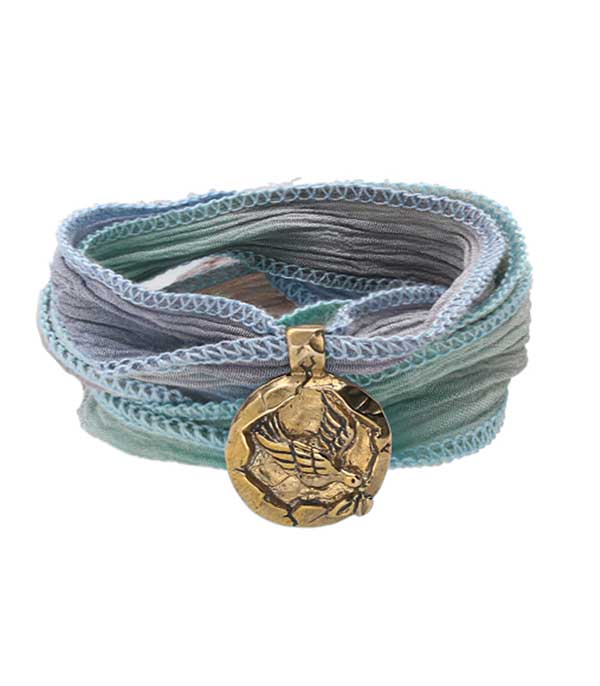 Bracelet lien de soie Charm Sundar Bronze  Catherine Michiels