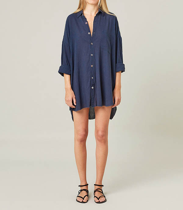 Mykonos Oversize Shirt Midnight Blue Maison Saint Julien