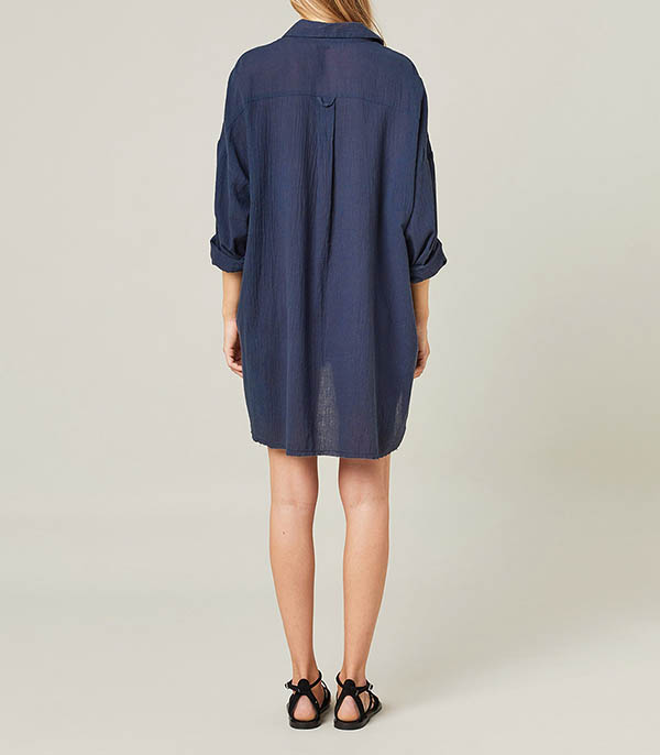 Mykonos Oversize Shirt Midnight Blue Maison Saint Julien